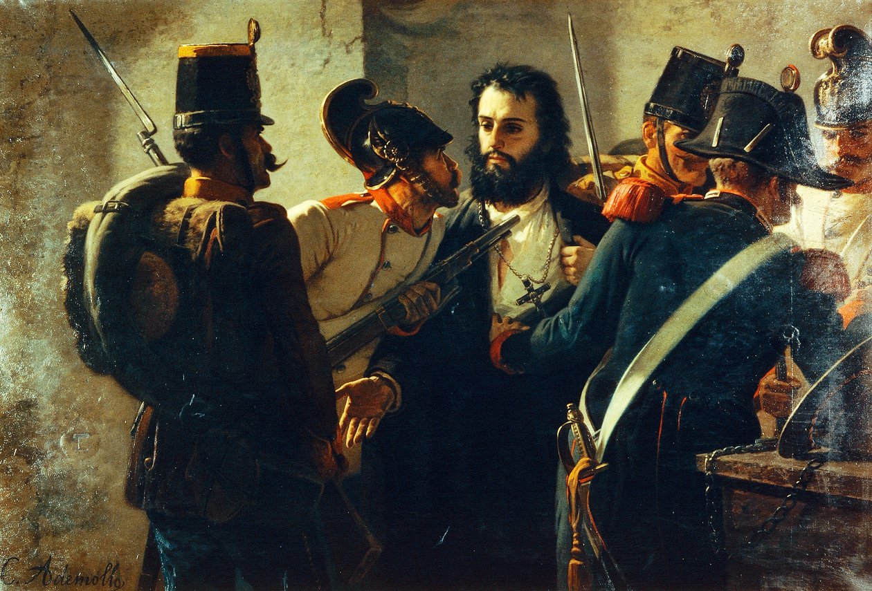 Ugo Bassi i Comacchio fängelse, av Carlo Ademollo (1825-1911) av Carlo Ademollo