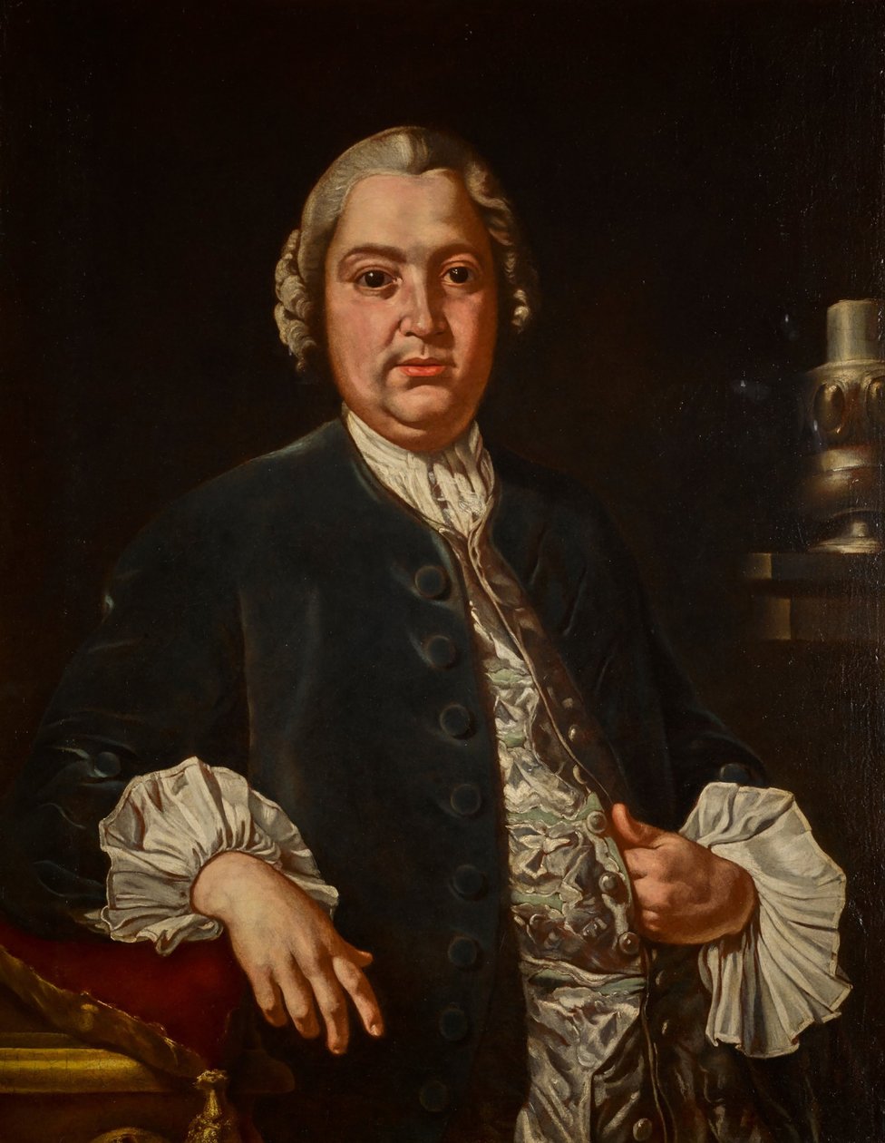Porträtt av kompositören Niccolò Jommelli 1714-1774. av Carlo Amalfi