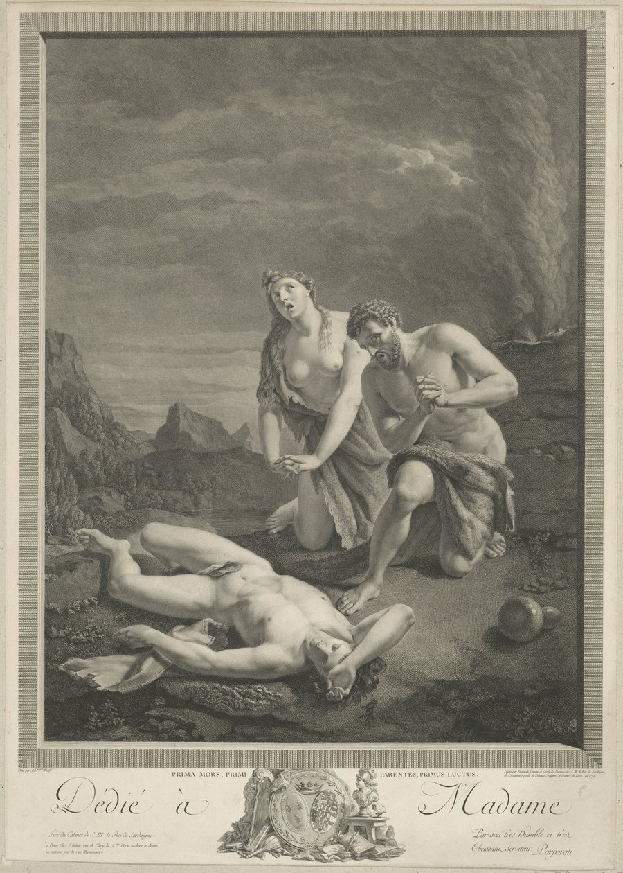 Adam och Eva vid Abels lik av Carlo Antonio Porporati