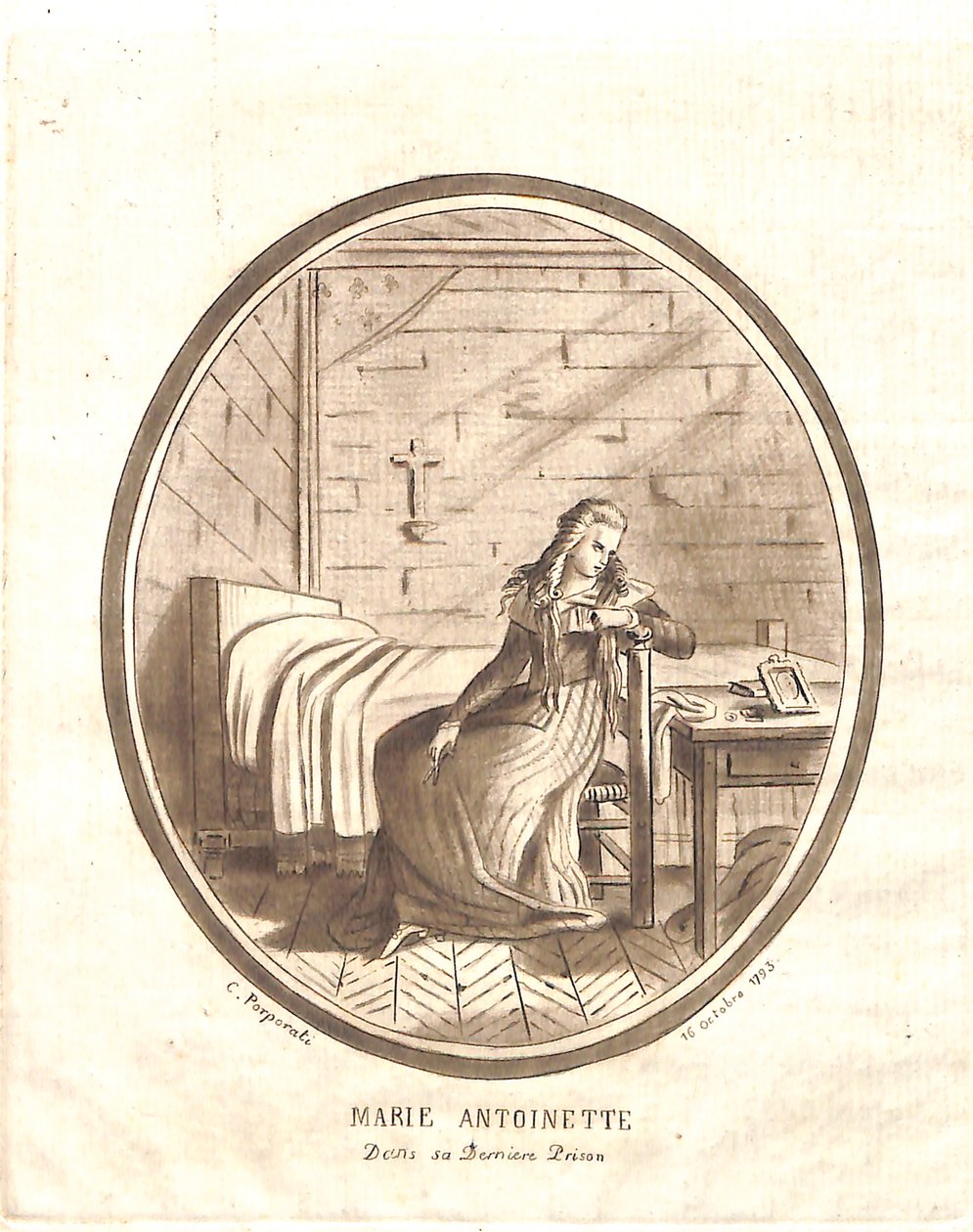 Marie-Antoinettes sista fängelse av Carlo Antonio Porporati