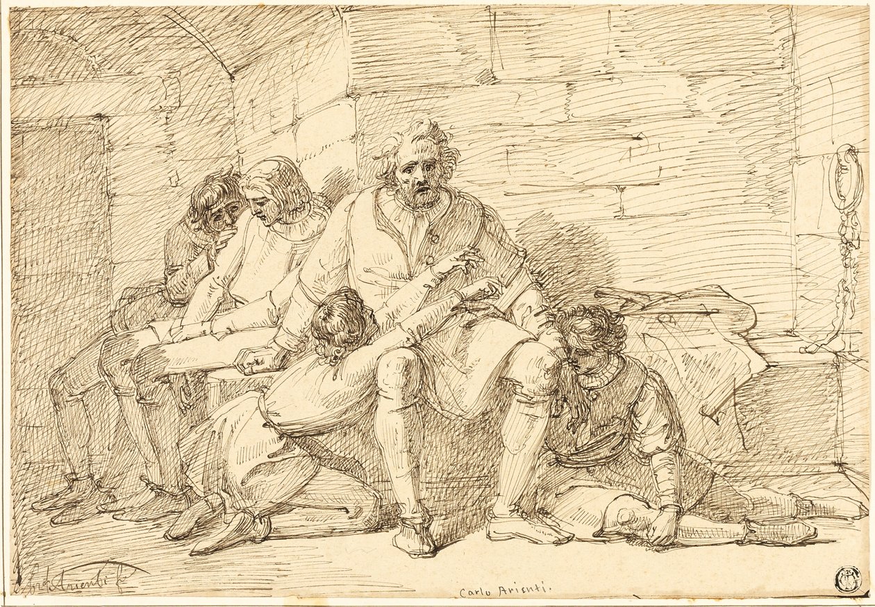 Ugolino och hans söner i fängelse av Carlo Arienti