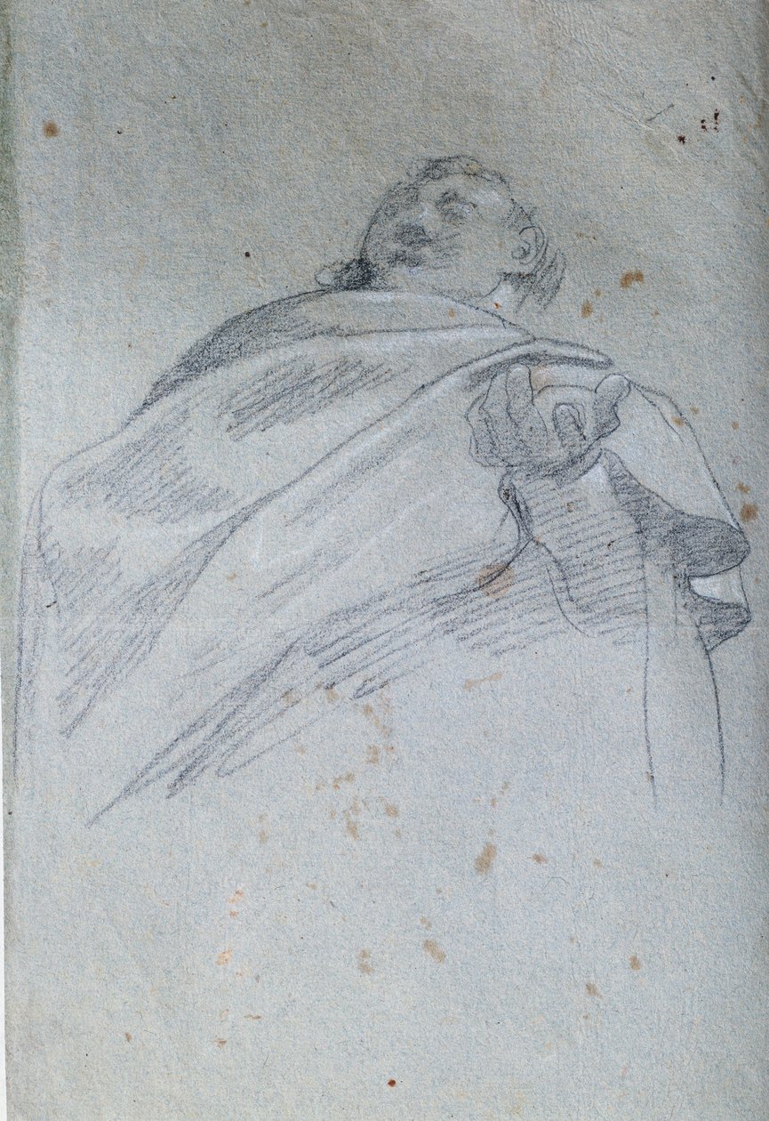 Byst av mandrapering Teckning i bläck och tvätt av Carlo Bononi (1569-1632) 1600-talets Paris. Louvren av Carlo Bononi