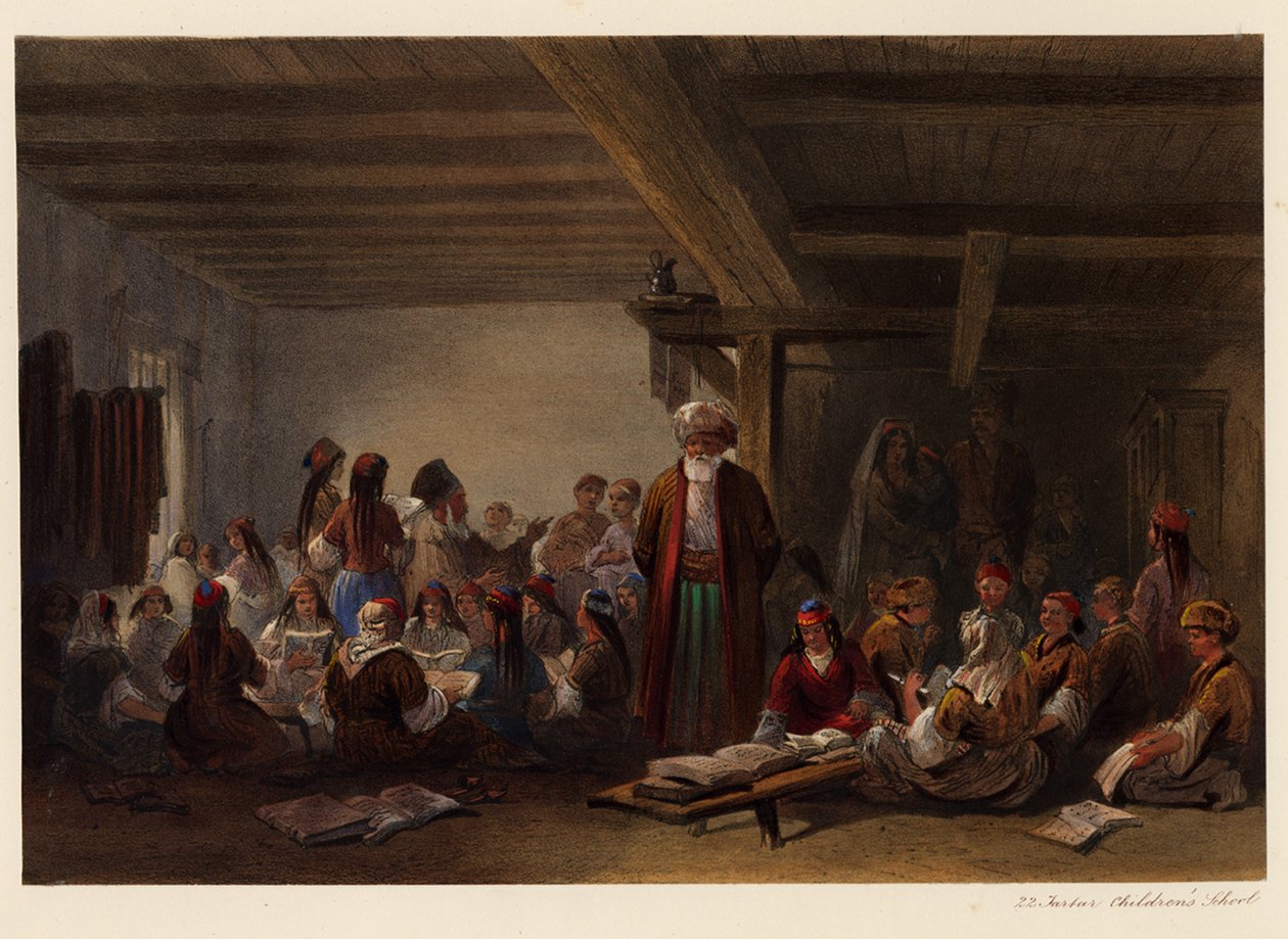 Krim-tatarernas barnskola, 1856 av Carlo Bossoli