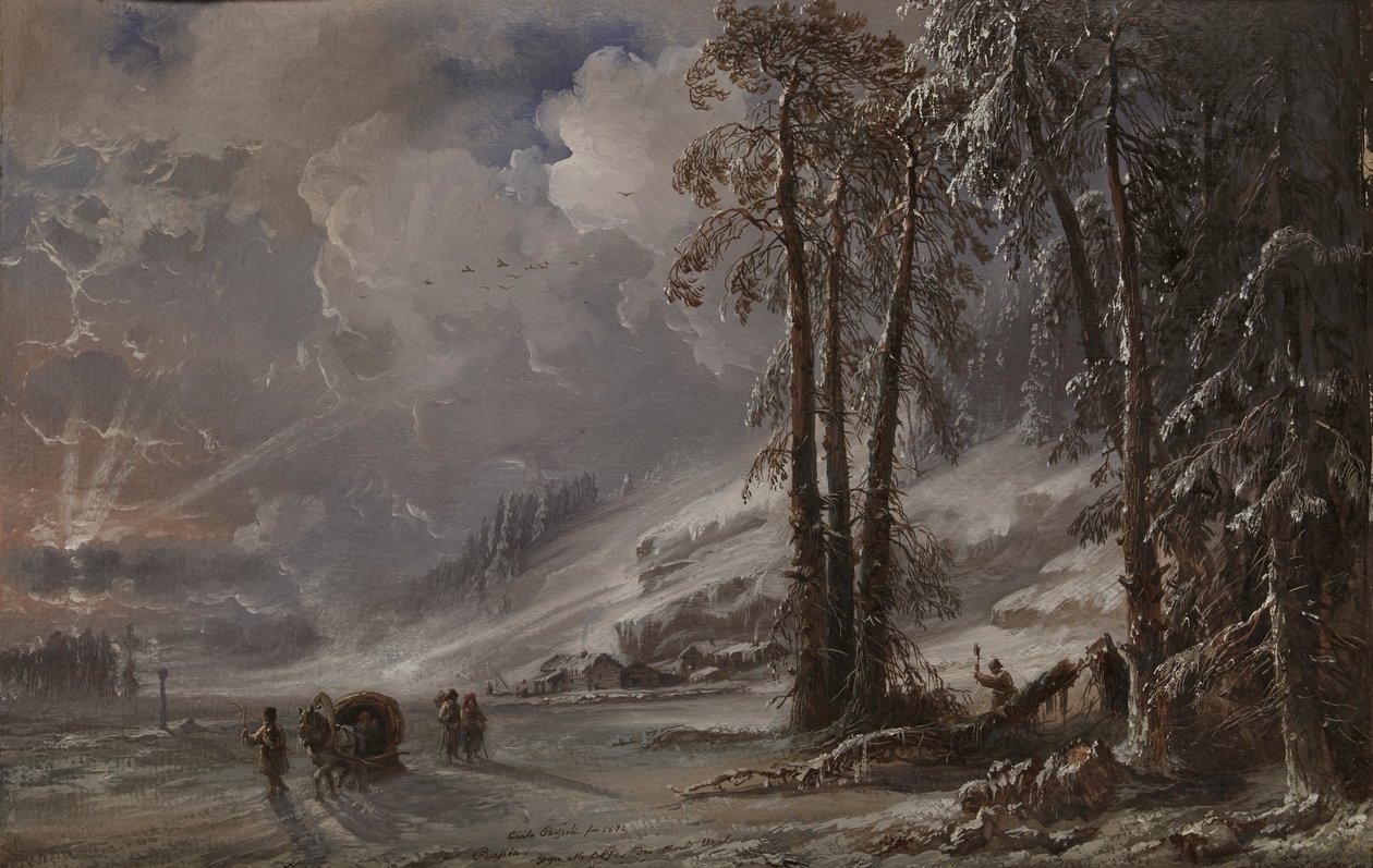 Skog vid foten av Uralbergen, 1872. av Carlo Bossoli
