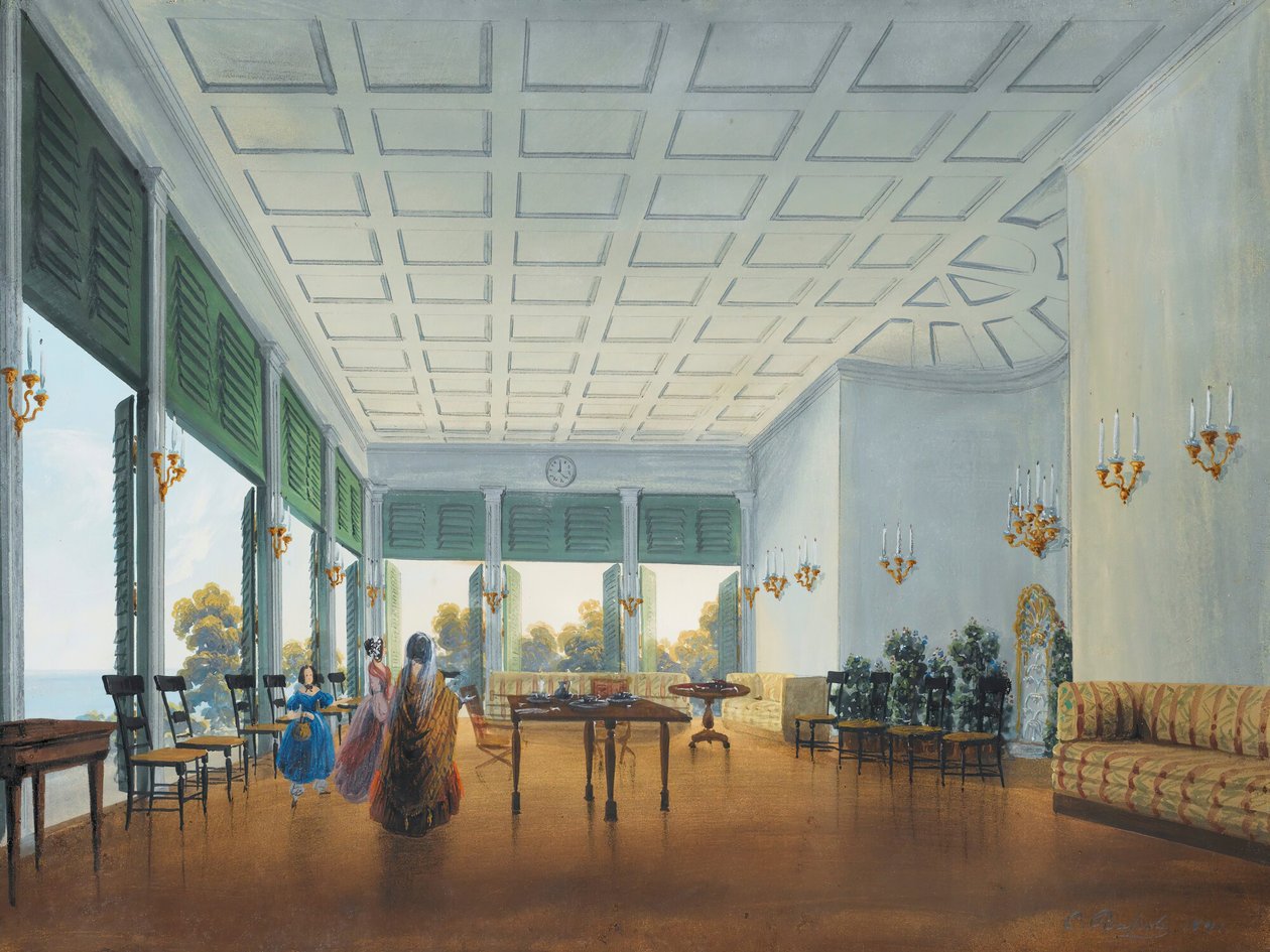 Interiör i Naryshkin-palatset i Miskhor, 1841-1842. av Carlo Bossoli