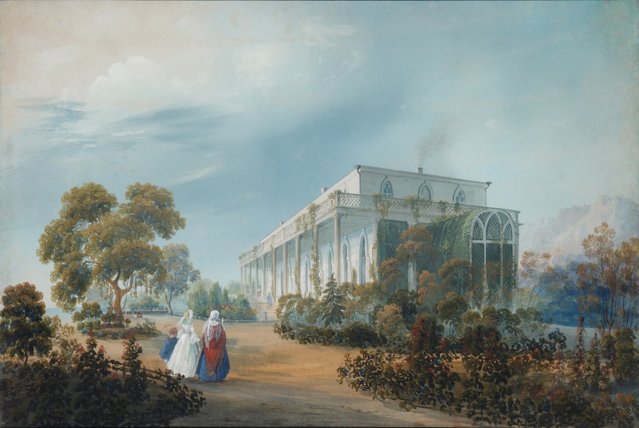 Naryshkins Estate i Miskhor, 1842 av Carlo Bossoli