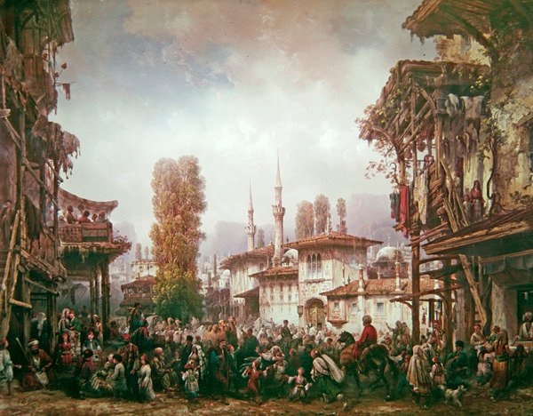Gatubild i Konstantinopel av Carlo Bossoli