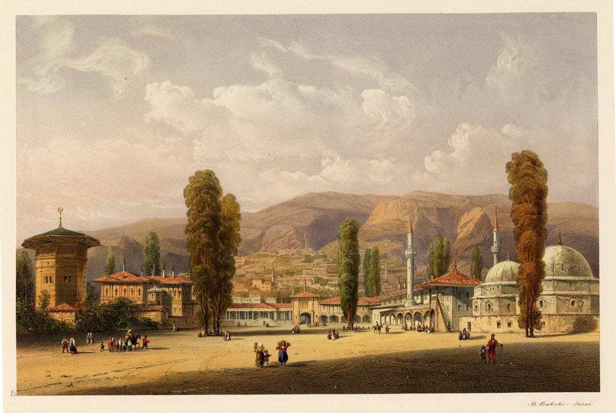 Bakhchisaray Khans palats, 1856 av Carlo Bossoli