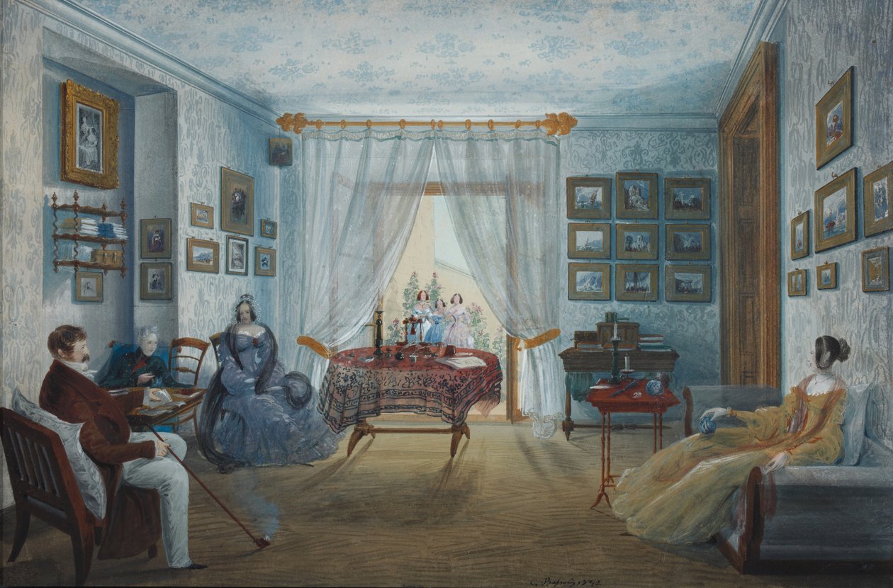 Salongen i Naryshkin-palatset i Miskhor, 1842 av Carlo Bossoli