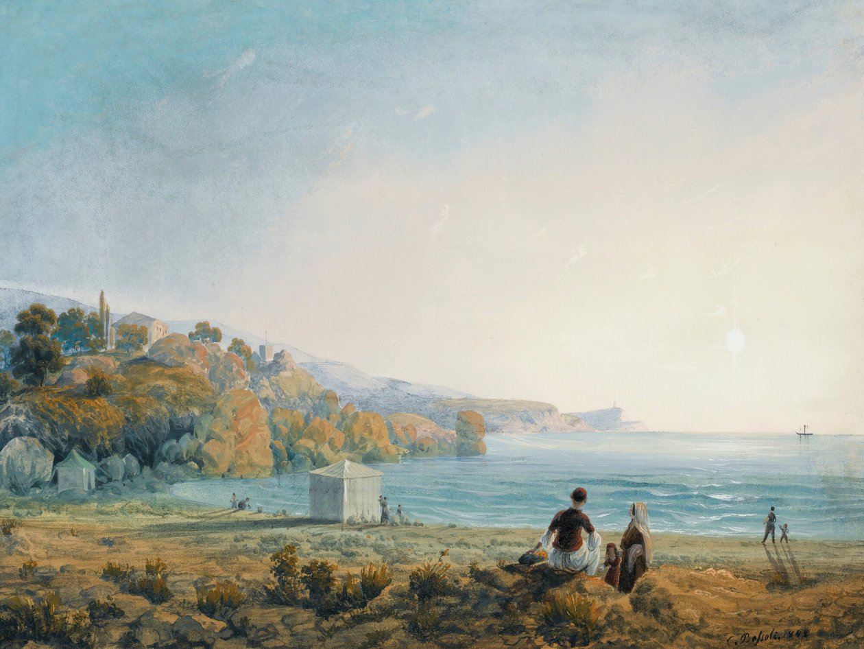 Utsikt över Miskhor på Krim, 1841-1842. av Carlo Bossoli