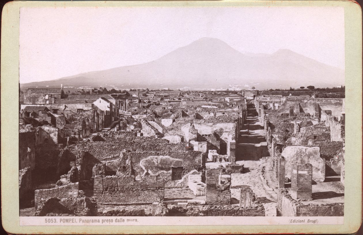 Panorama över Pompeji, ca 1880 (fotografi) av Carlo Brogi