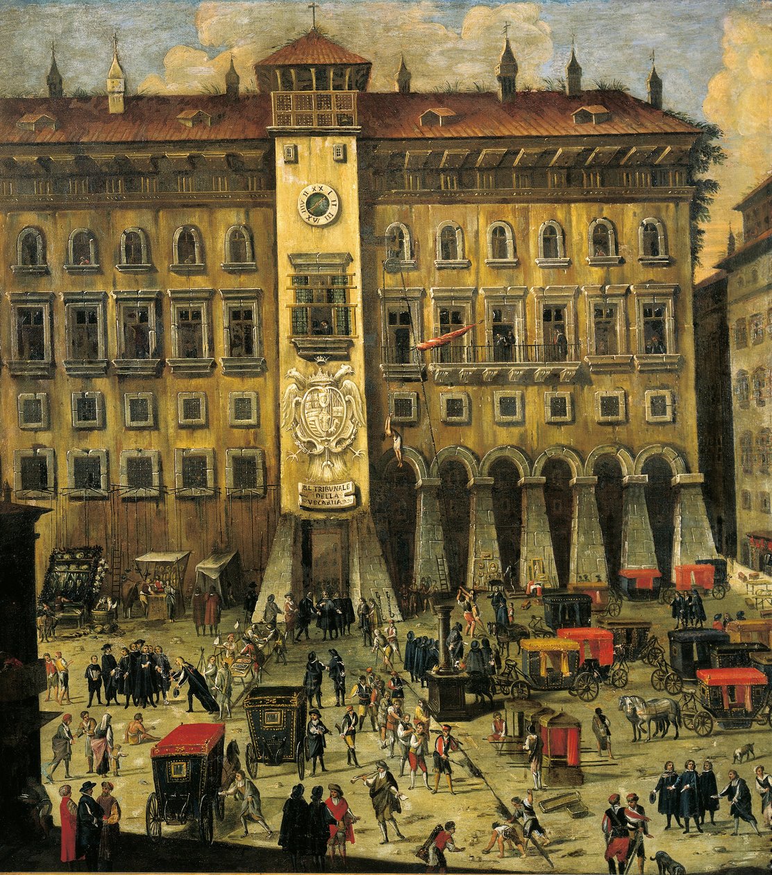 Italien, Neapel, Vicaria tingshus (målning) av Carlo Coppola