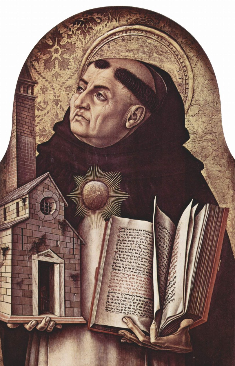 Altaret i San Domenico i Ascoli, polyptyk, yttre vänstra panelen: Sankt Thomas av Aquino av Carlo Crivelli
