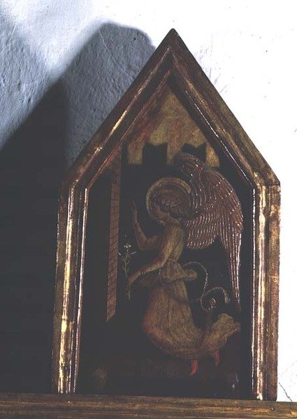 Ärkeängeln Gabriel, detalj från polyptyken San Silvestro av Carlo Crivelli