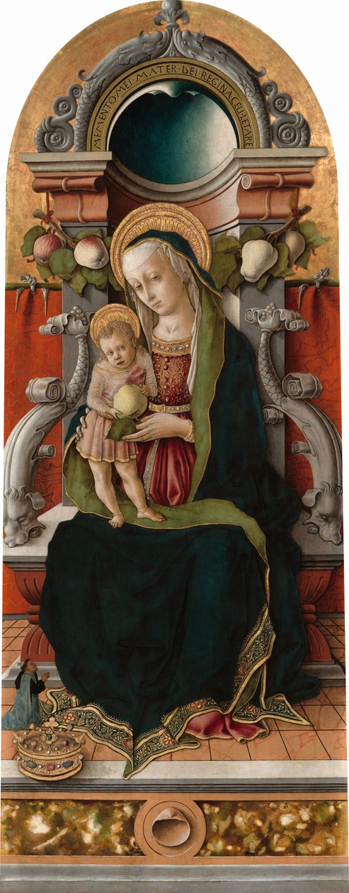 Madonna och barn tronade med donator av Carlo Crivelli