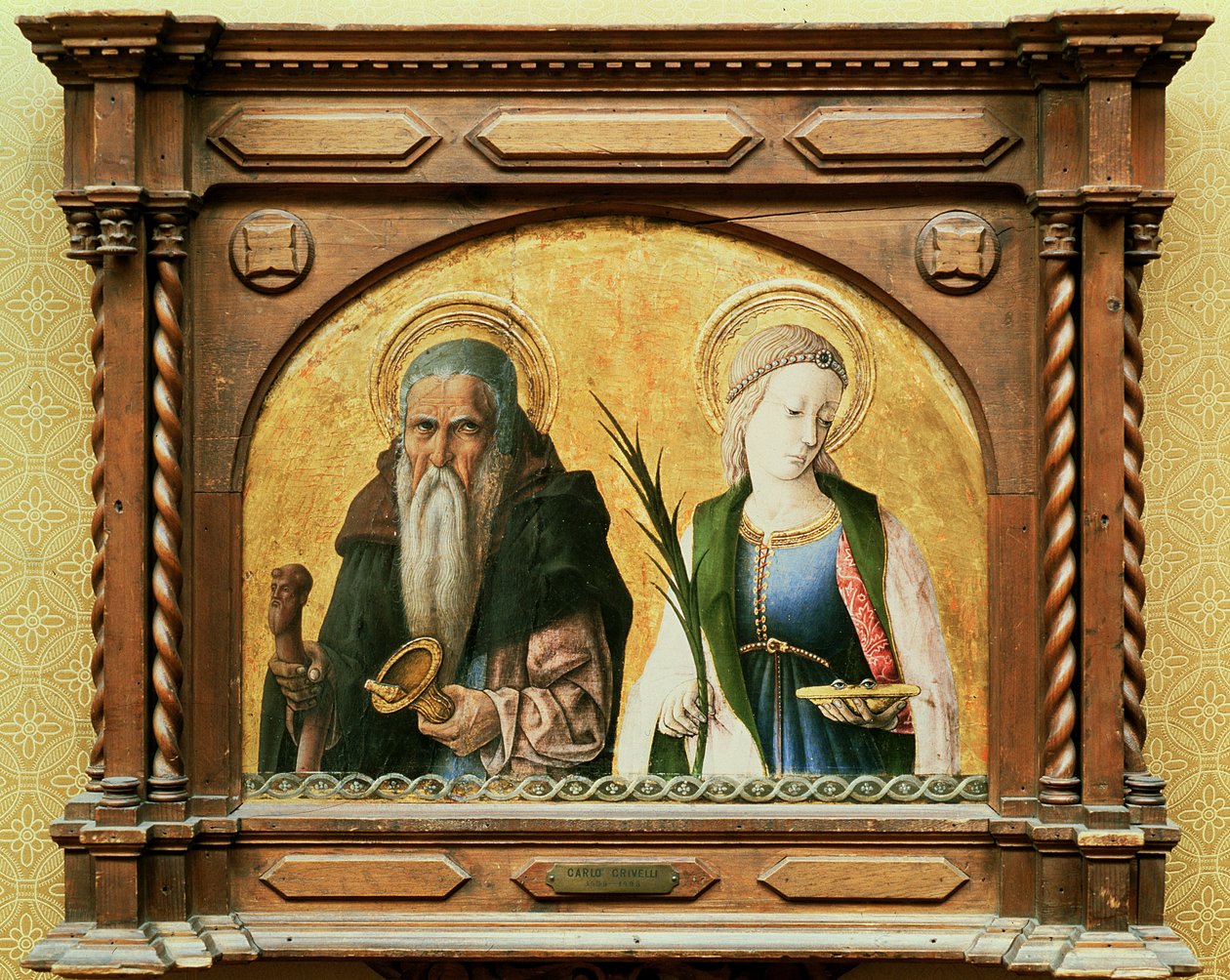 St. Anthony Eremiten och St. Lucy, ca 1470 (tempera ombord) av Carlo Crivelli