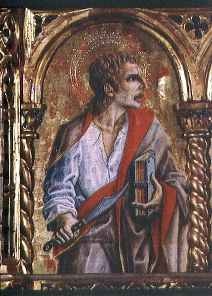 S:t Bartolomeus, detalj från polyptiken Sant