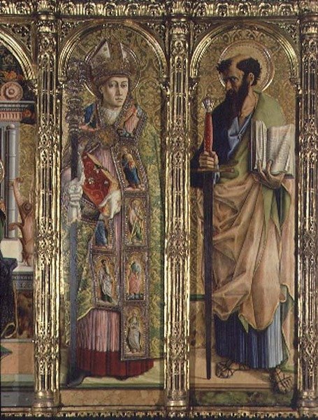 St. Emidius och St. Paul, detalj från polyptiken Sant