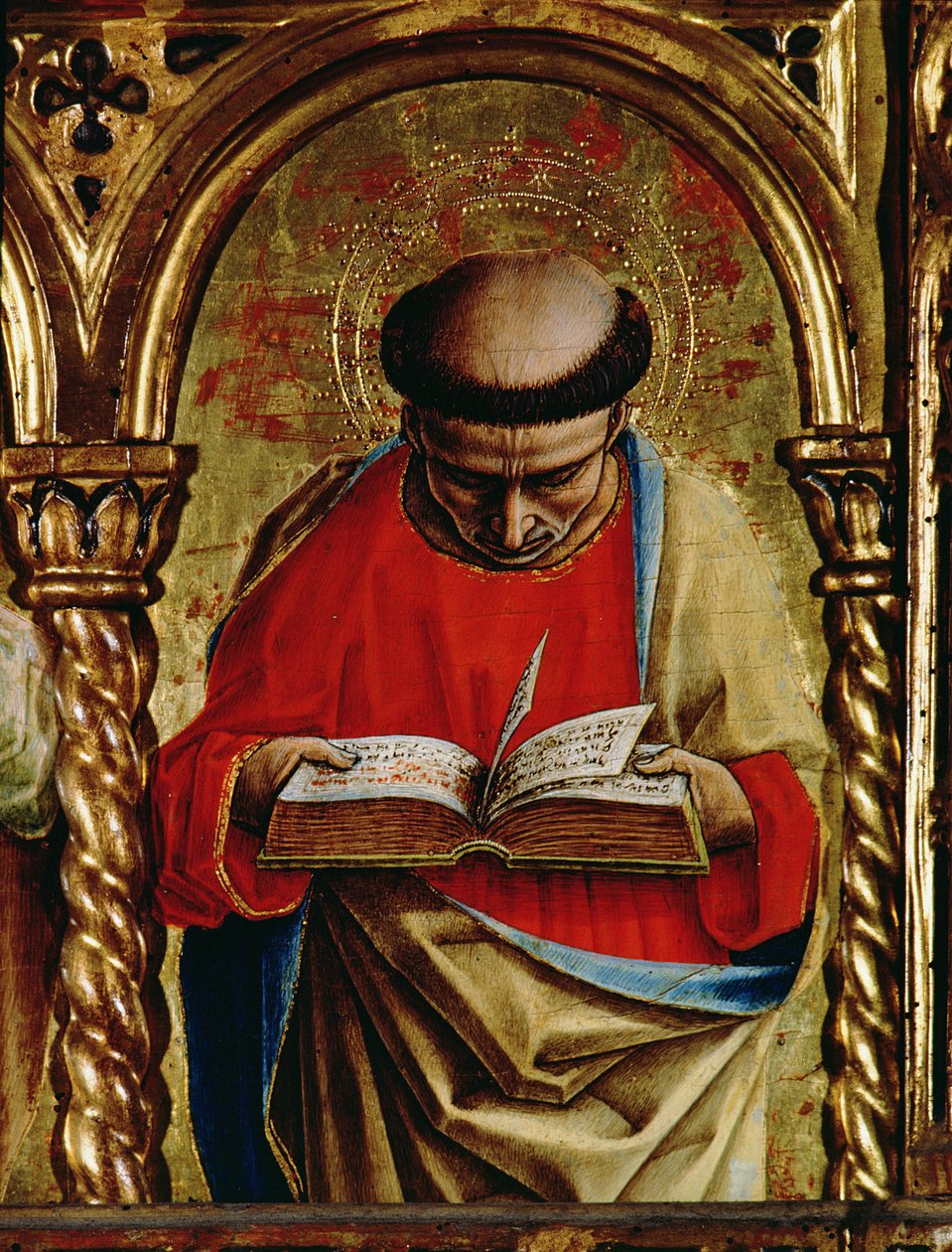 St. Matteus, detalj från SantEmidio polyptyk, 1473 tempera på paneldetalj av 76636 av Carlo Crivelli