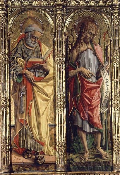 S:t Peter och St. Johannes Döparen, detalj från polyptiken Sant