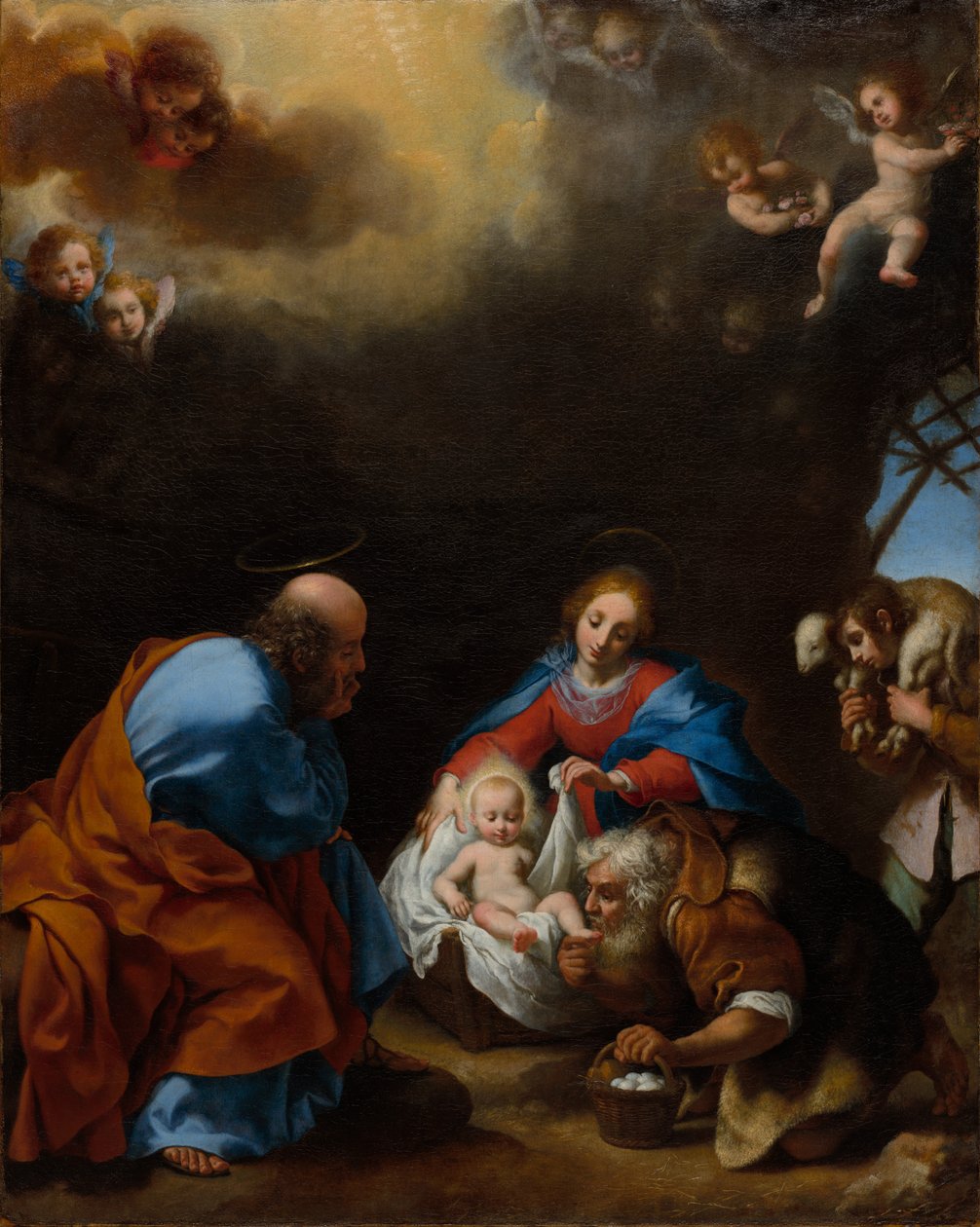 Herdarnas tillbedjan, ca 1670 (olja på duk) av Carlo Dolci
