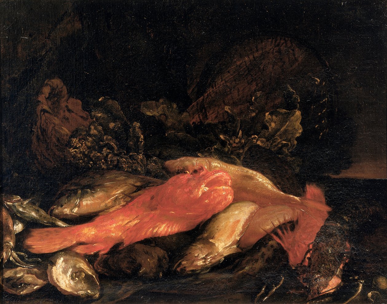 Fisk och ostron av Carlo Dolci