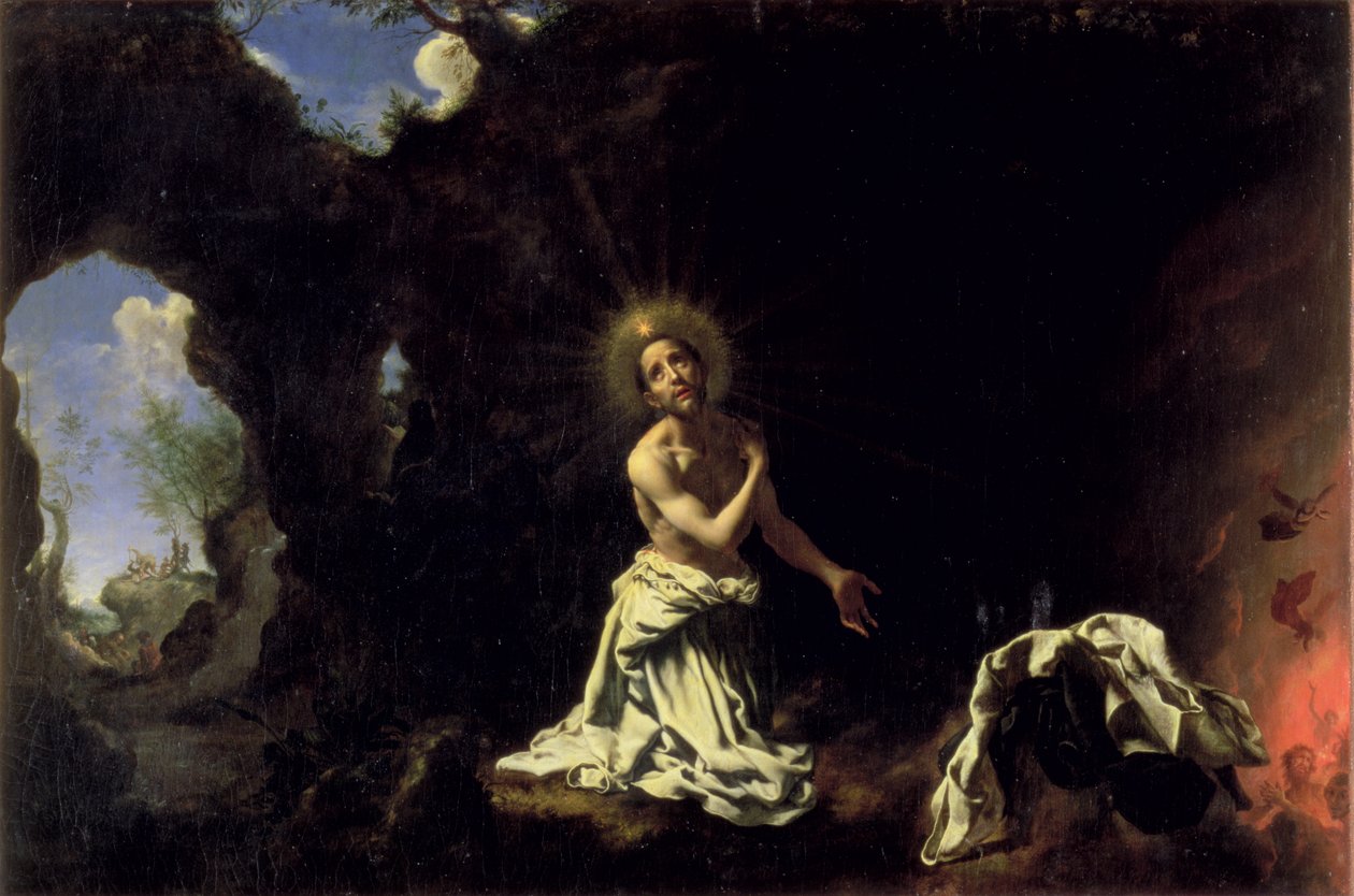 St Dominic Penitent av Carlo Dolci