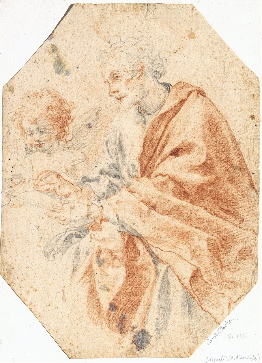 Studie av evangelisten Matteus och ängeln av Carlo Dolci