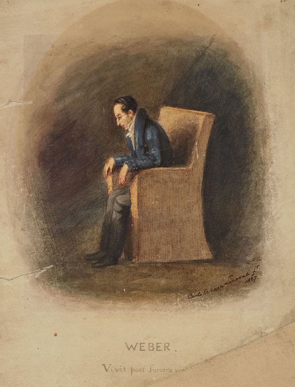 Porträtt av Carl Maria von Weber 1786-1826, 1826. av Carlo Ernesto Liverati