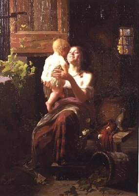 The Mother (olja på duk) av Carlo Facchinetti
