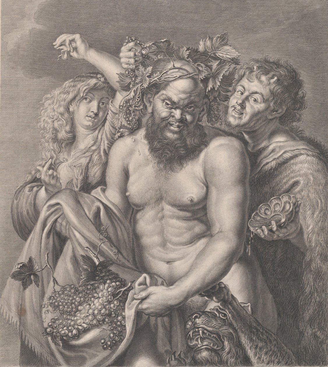 Bacchus åtföljd av en Bacchante och en faun, 1768 av Carlo Faucci