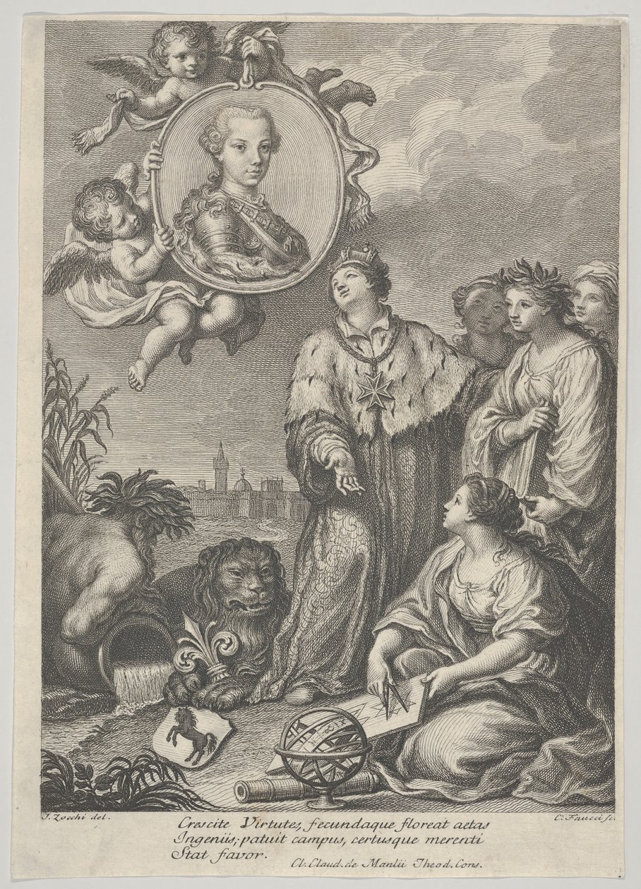 Porträtt av den framtida helige romerske kejsaren Leopold II som ärkehertig av Österrike och..., ca. 1760-67. av Carlo Faucci