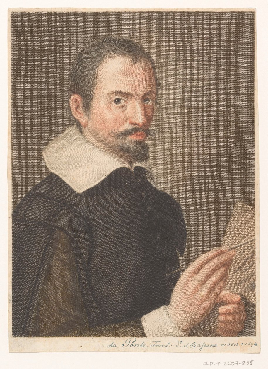Porträtt av konstnären Francesco Bassano II Porträtt av konstnärer (serietitel) av Carlo Gregori