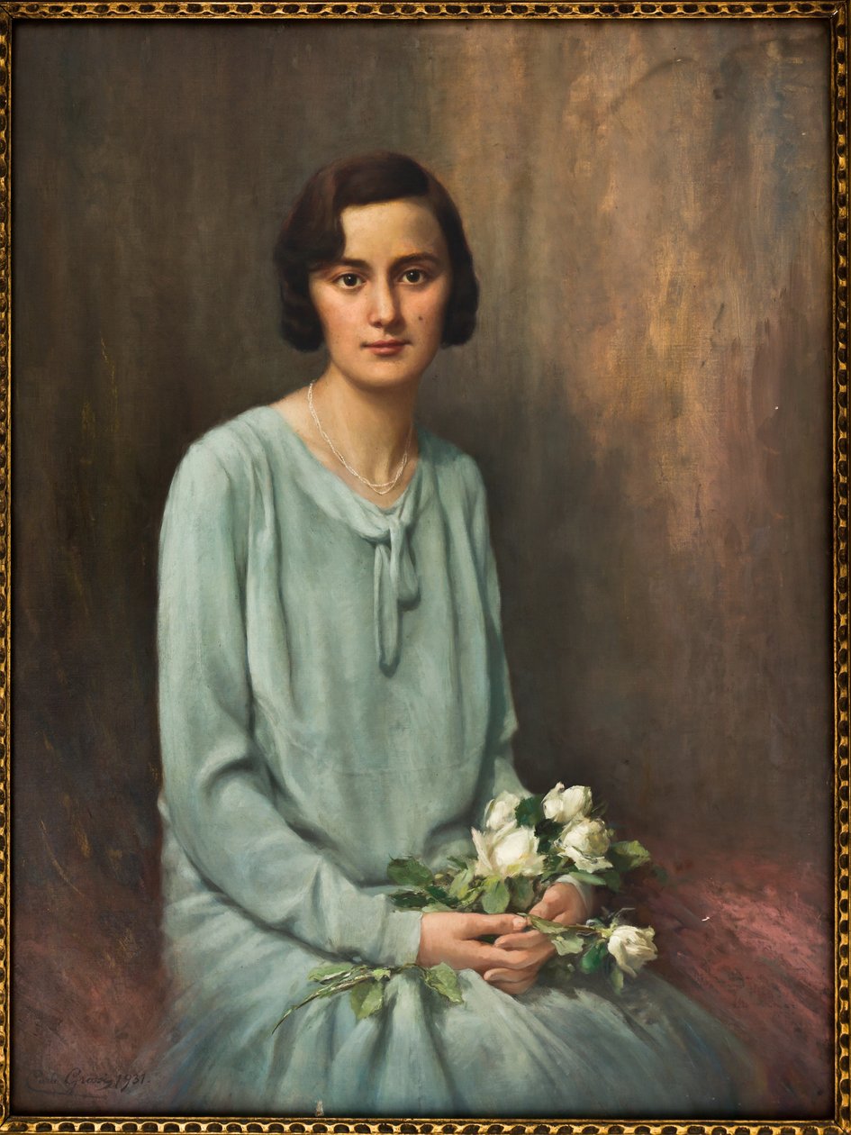 Porträtt av Nina Galletto (olja på duk) av Carlo Grossi