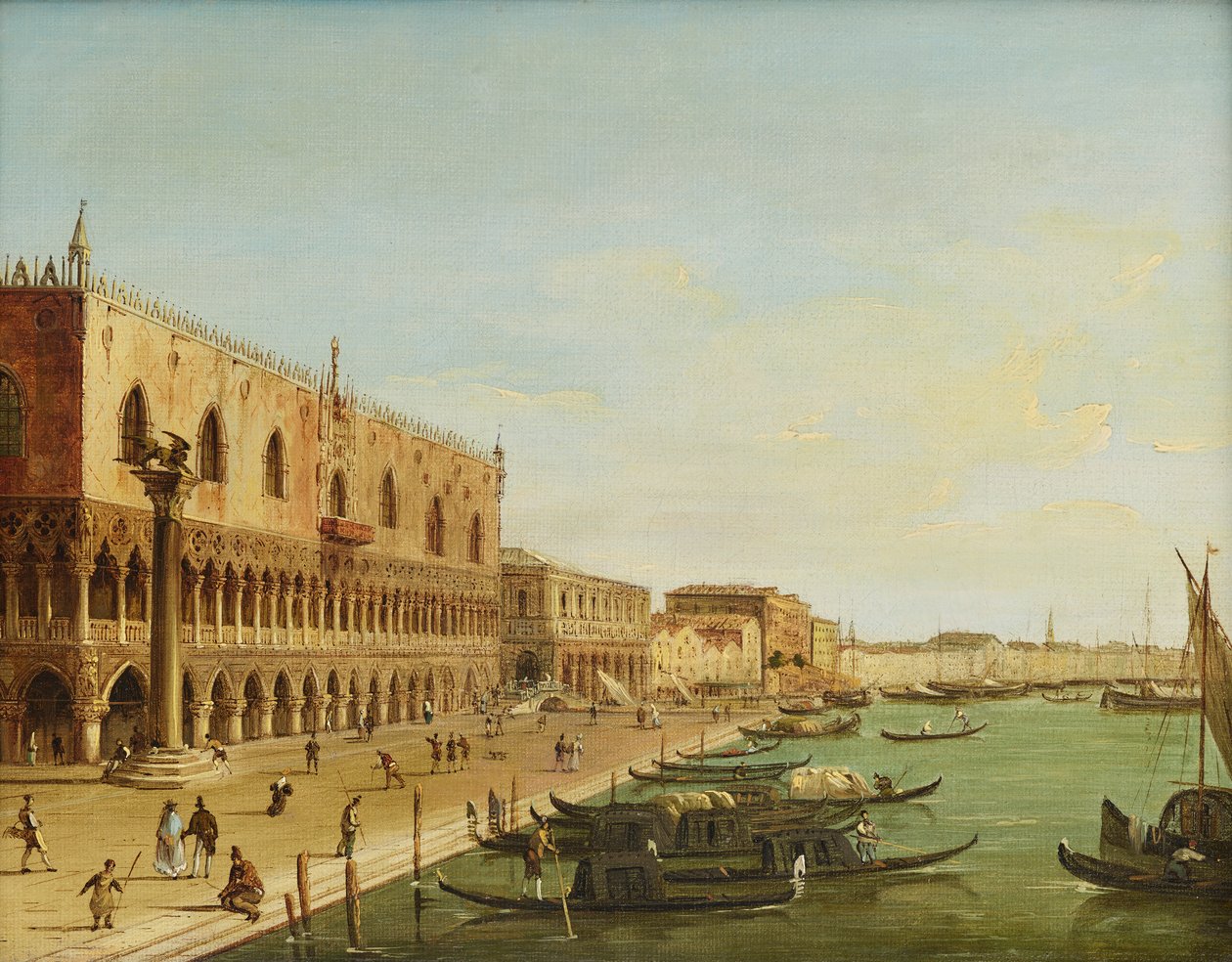 Der Dogenpalast i Venedig med Riva degli Schiavoni av Carlo Grubacs