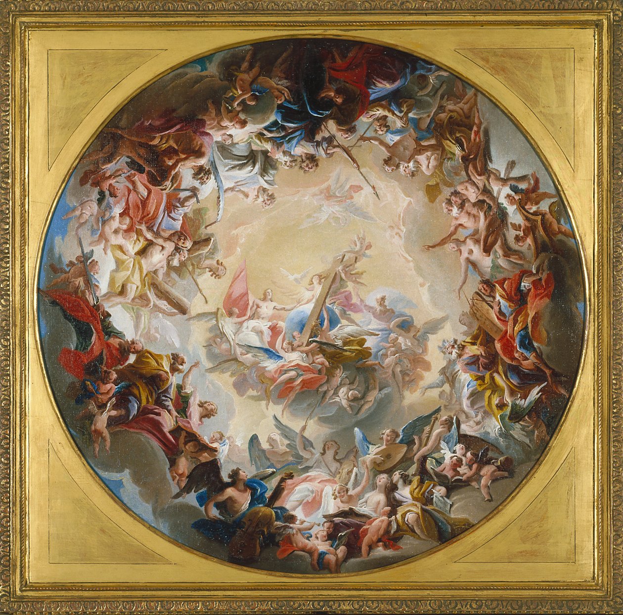 Glorification of the Cross (olja på duk) av Carlo Innocenzo Carlone