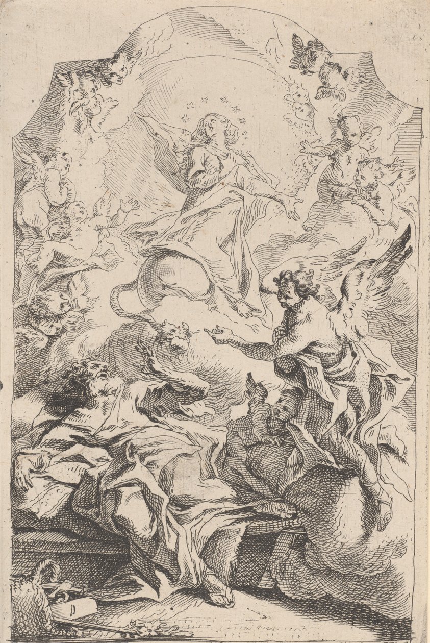 Bebådelsen till Saint Joseph, 1725-75. av Carlo Innocenzo Carloni