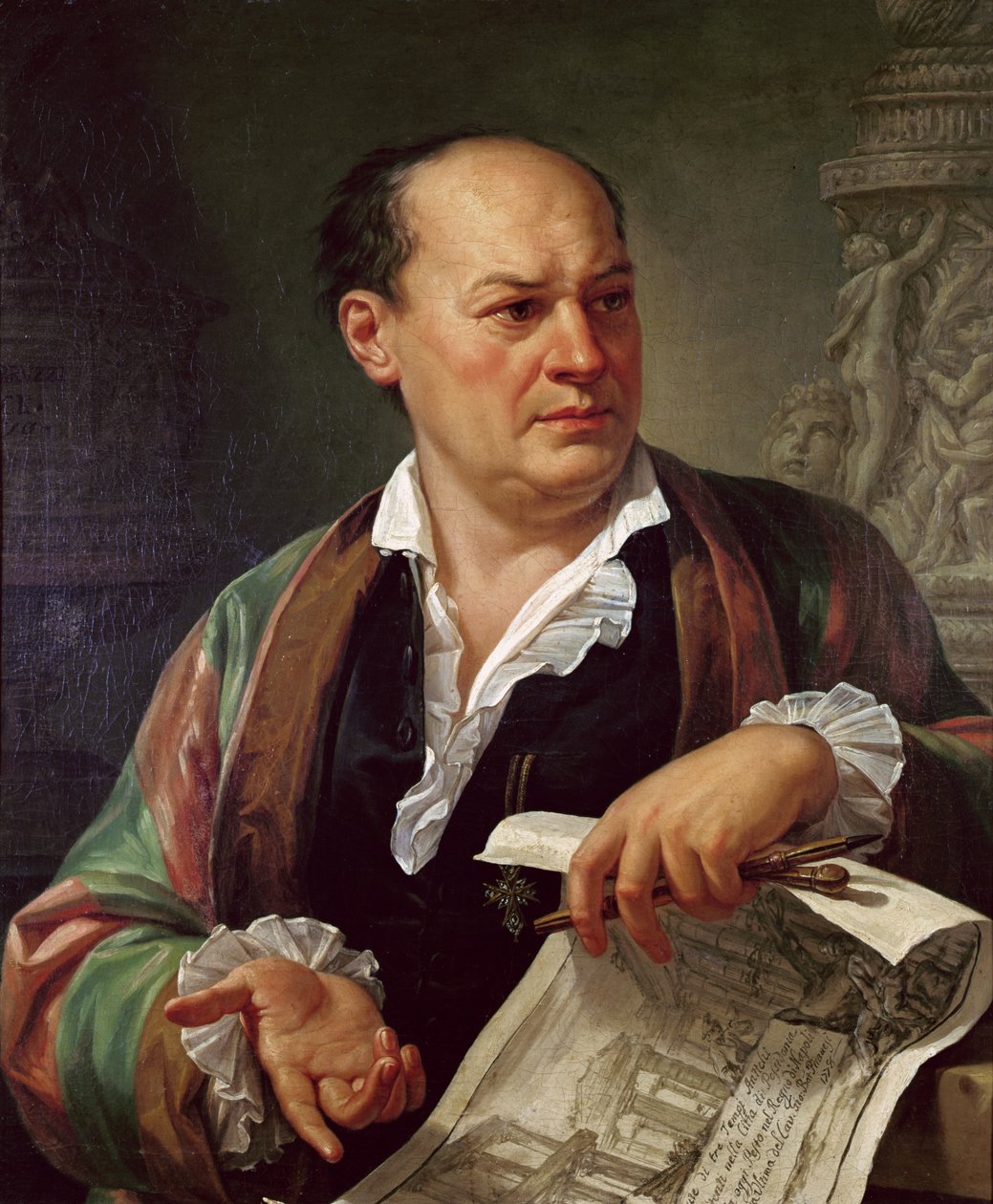 Porträtt av Giovanni Battista Piranesi, 1779 av Carlo Labruzzi