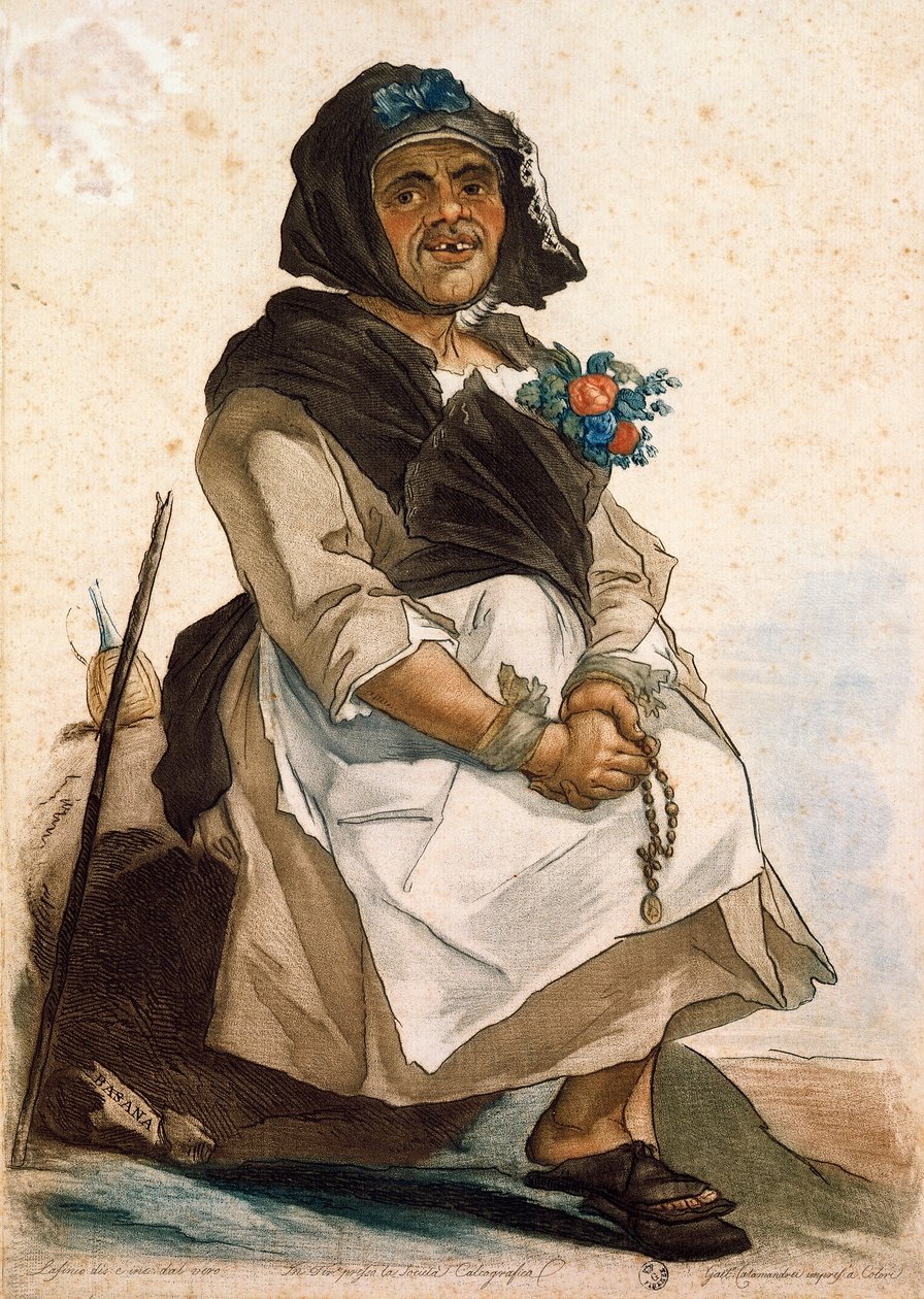 La basana (kvinna slarvig och rufsig) av Carlo Lasinio