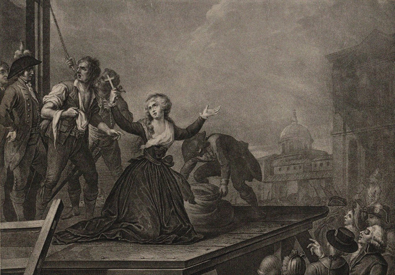 Madame Élisabeth de France, kungens syster, före giljotinen den 10 maj 1794, ca. 1795 av Carlo Lasinio