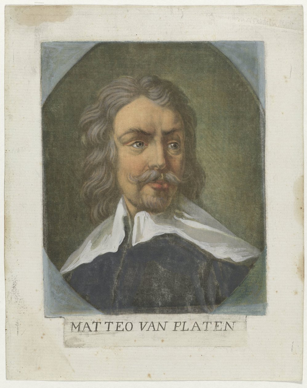 Porträtt av konstnär Matthew von Platen Kunstenaars Zelfportret En in de Galleria degli Uffizi te Florence (serietitel) Självporträtten av Real Galleria di Firenze (serietitel) av Carlo Lasinio