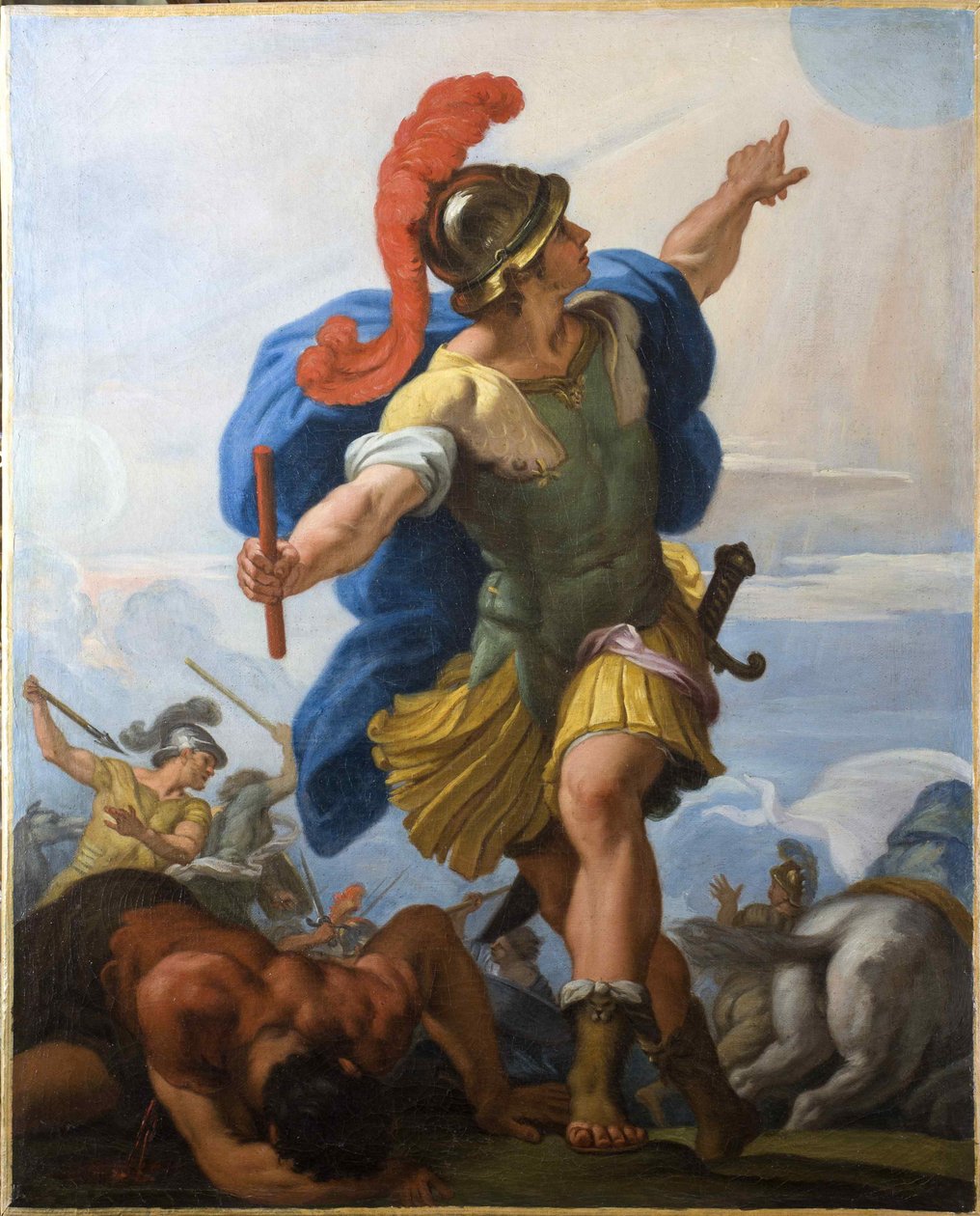 Joshua befaller solen att stå stilla. av Carlo Maratta