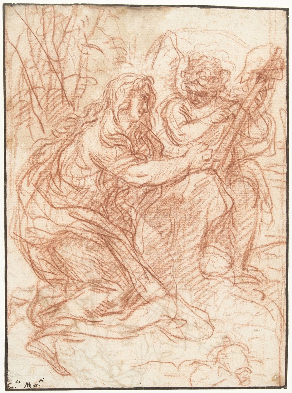 Maria Magdalena avgudar korset av Carlo Maratta
