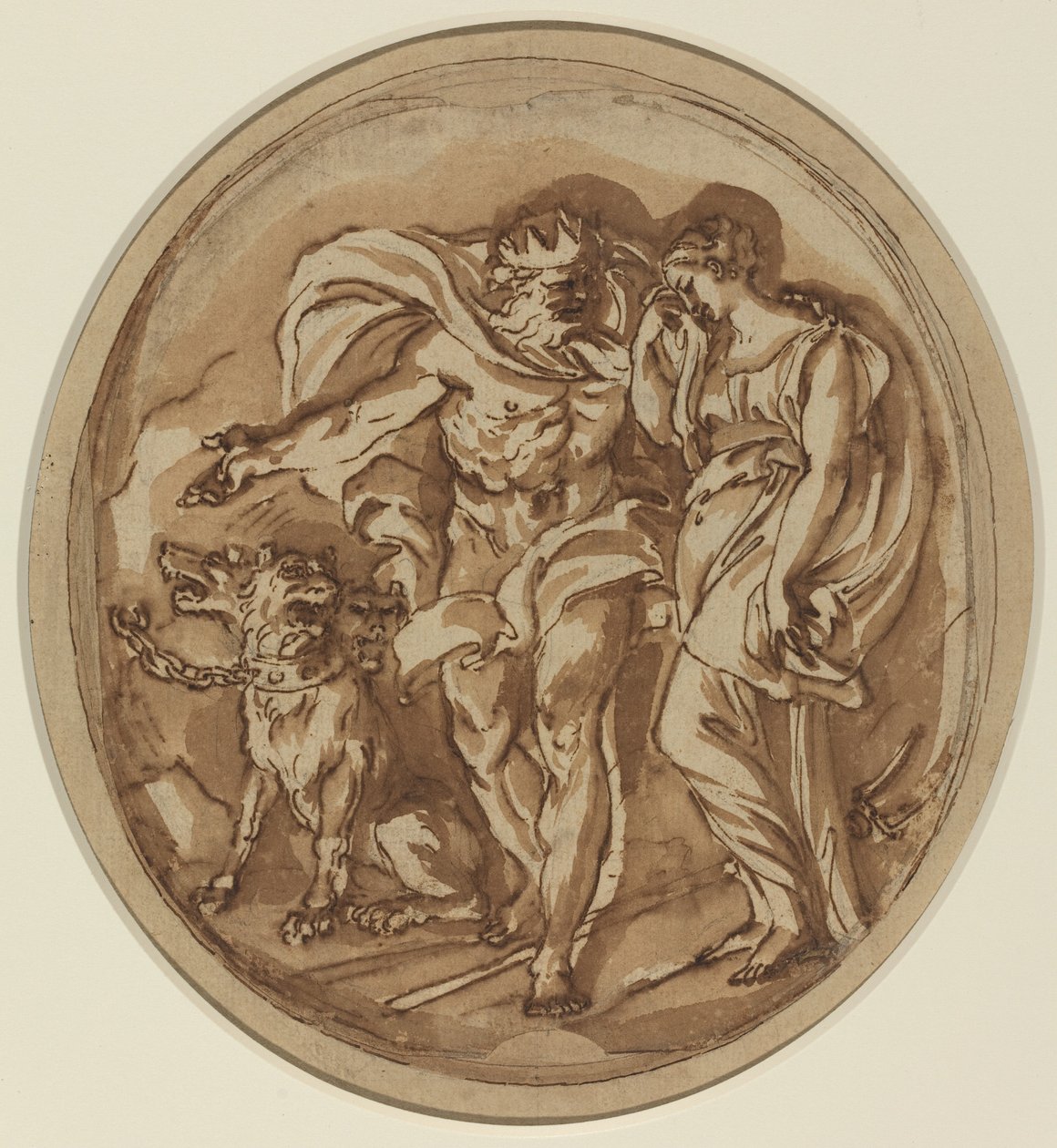 Pluto tar med proserpin till helvetets portar av Carlo Maratta