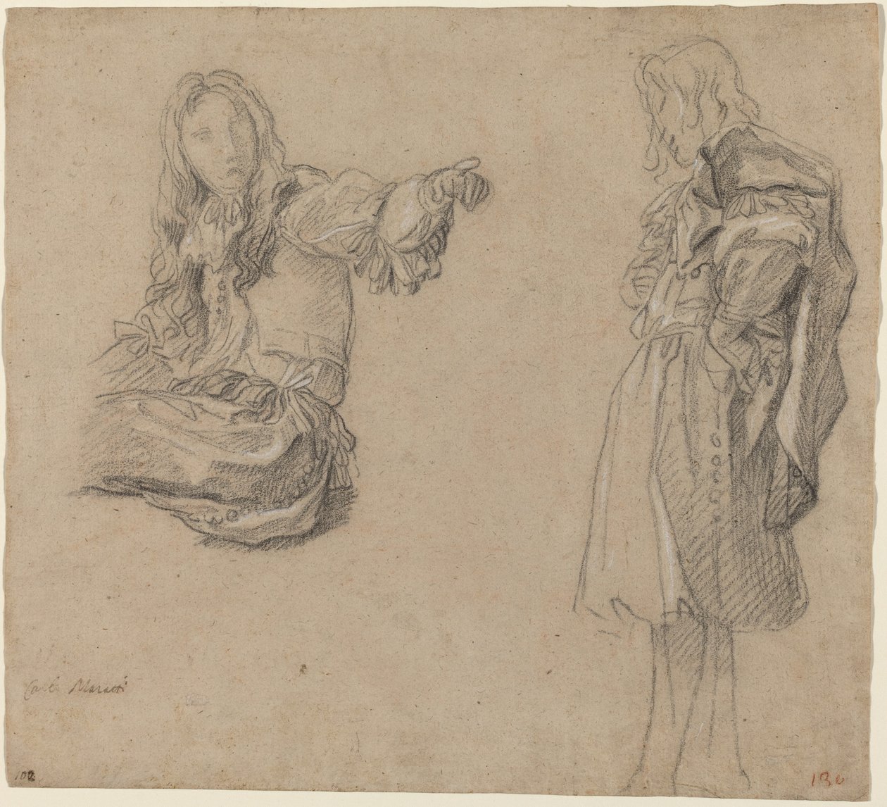 Två män i utarbetade kostymer av Carlo Maratta