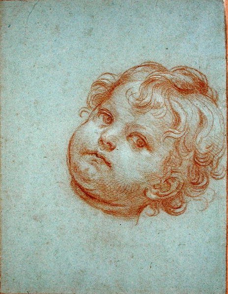 Head of an Angel (krita på papper) av Carlo Maratta or Maratti