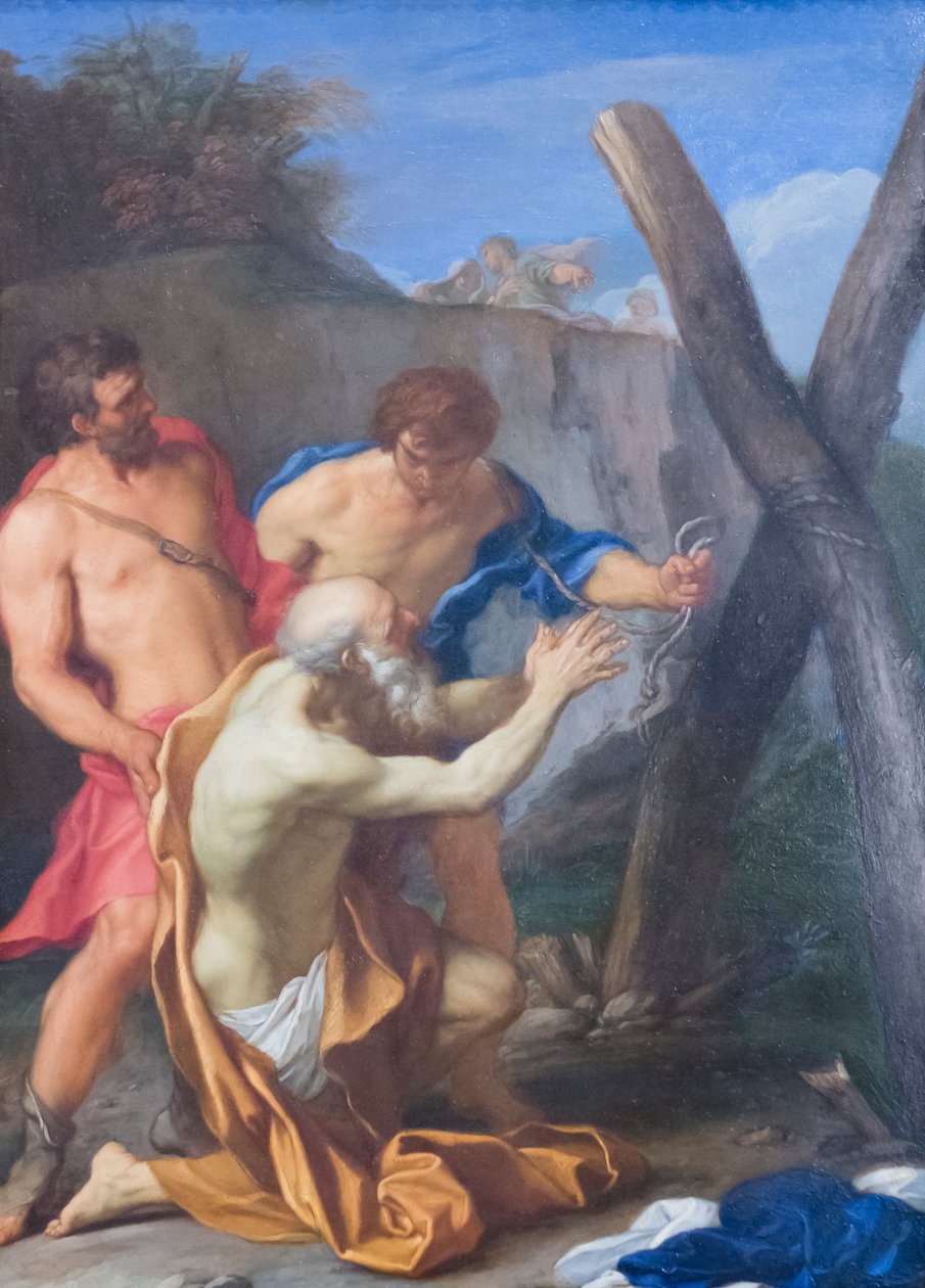 Saint Andrews martyrskap, 1600-talet (olja på koppar) av Carlo Maratta or Maratti