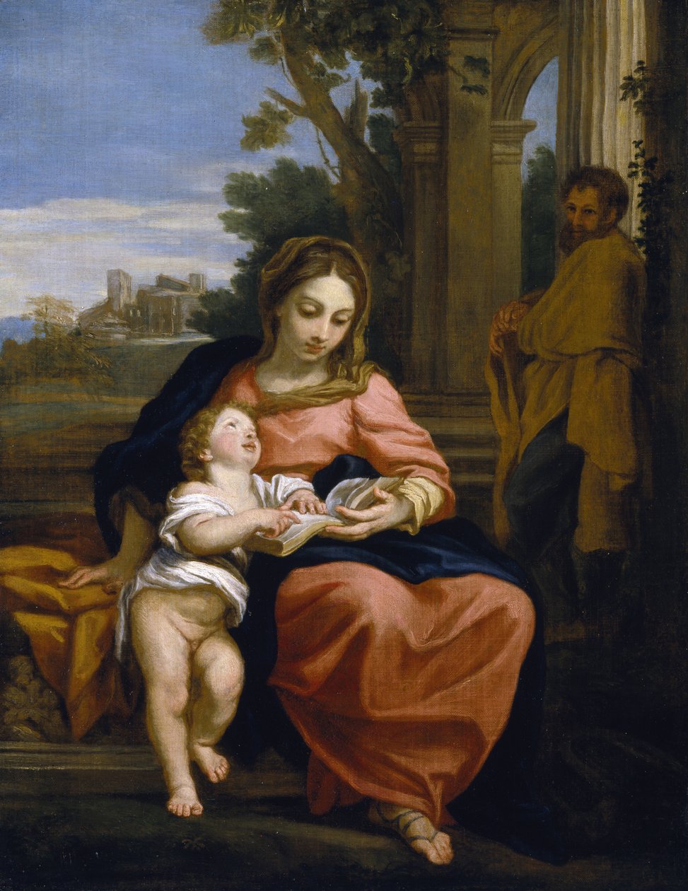 The Holy Family, ca 1700-15 (olja på duk) av Carlo Maratta or Maratti