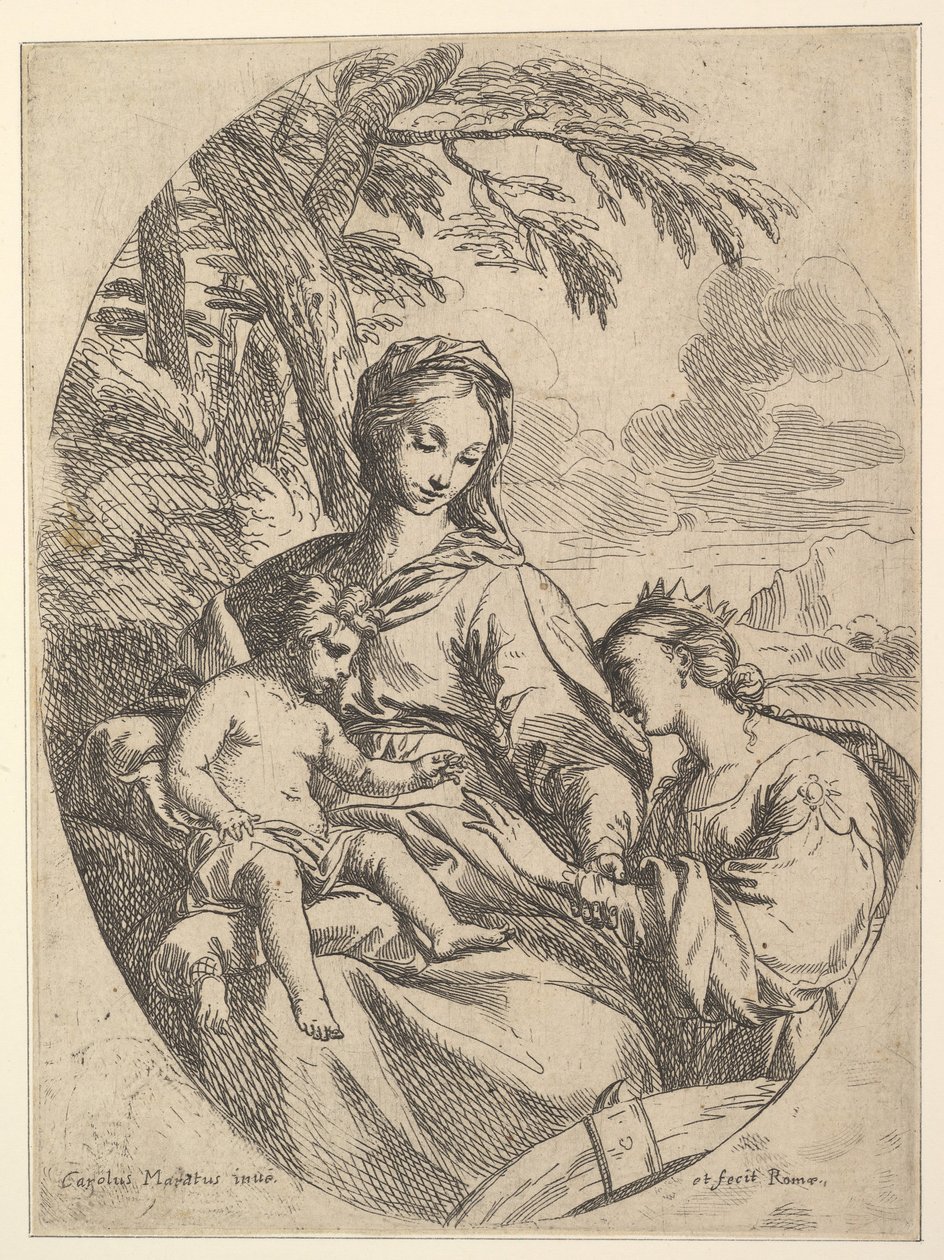St. Catherines bröllop. av Carlo Maratta or Maratti