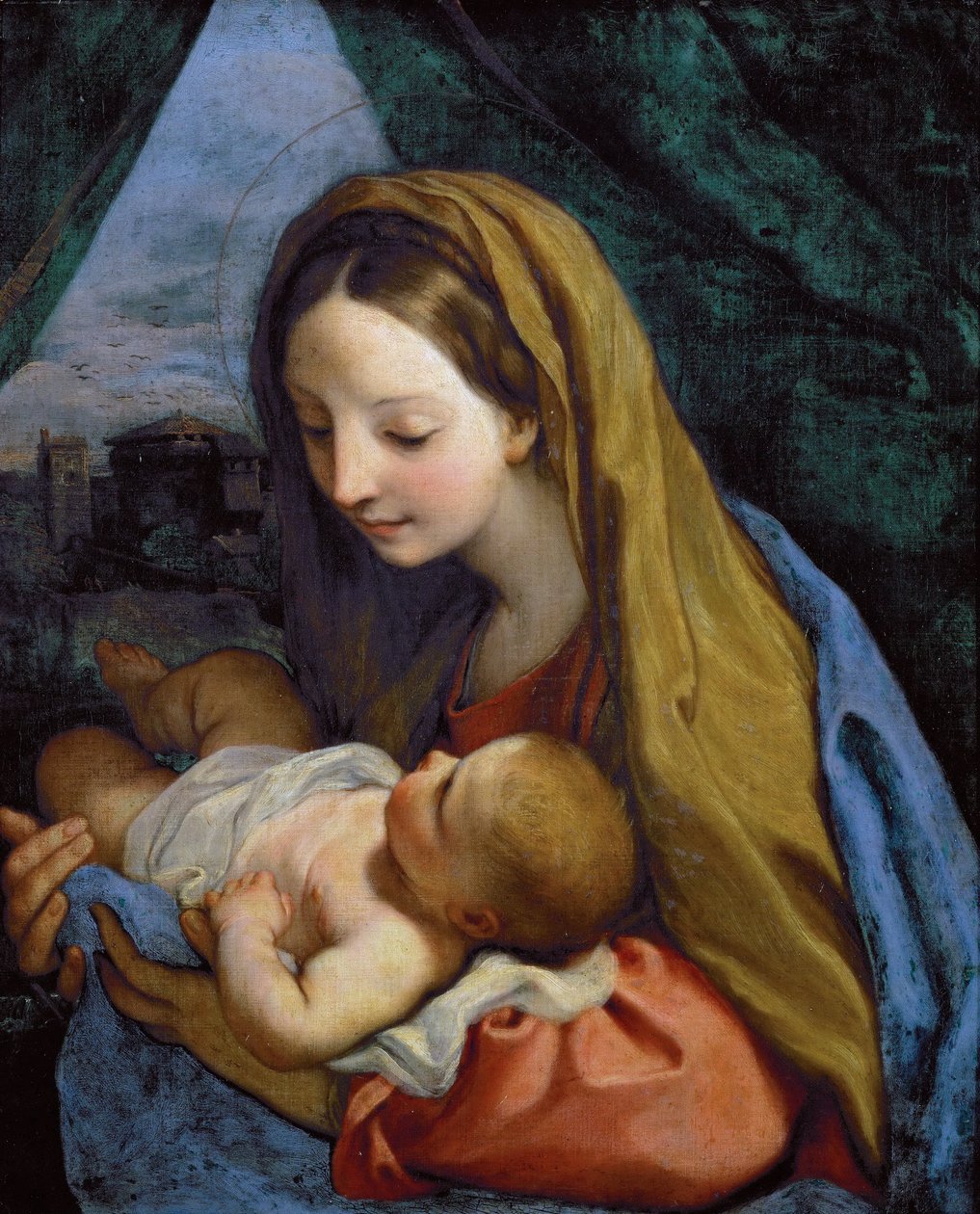 Jungfru och barn - Carlo Maratta (Maratta) (1625-1713). Olja på duk, ca. 1660. Mått : 66,5x54,5 cm. Konsthistoriska museet, Wien av Carlo Maratta or Maratti
